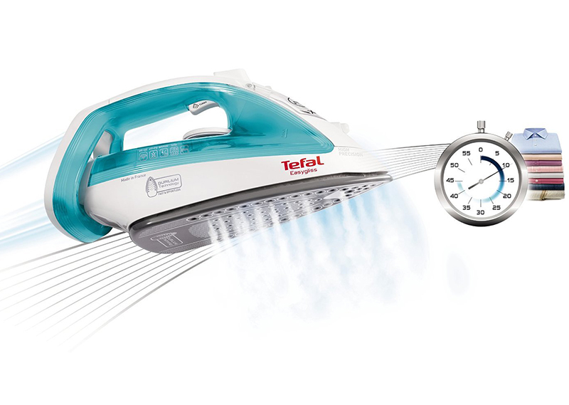 Bàn Ủi Hơi Nước TEFAL FV3910 - Trắng Xanh - Hàng Chính Hãng